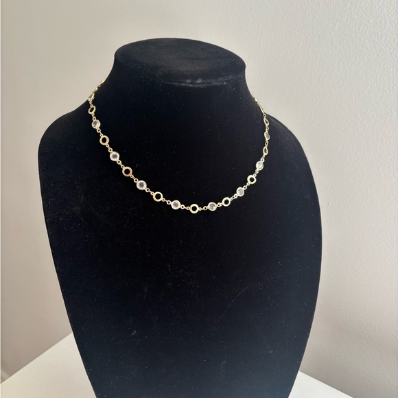 Gold Crystal Station Necklace - Women Jewelry - Picture 4 of 8